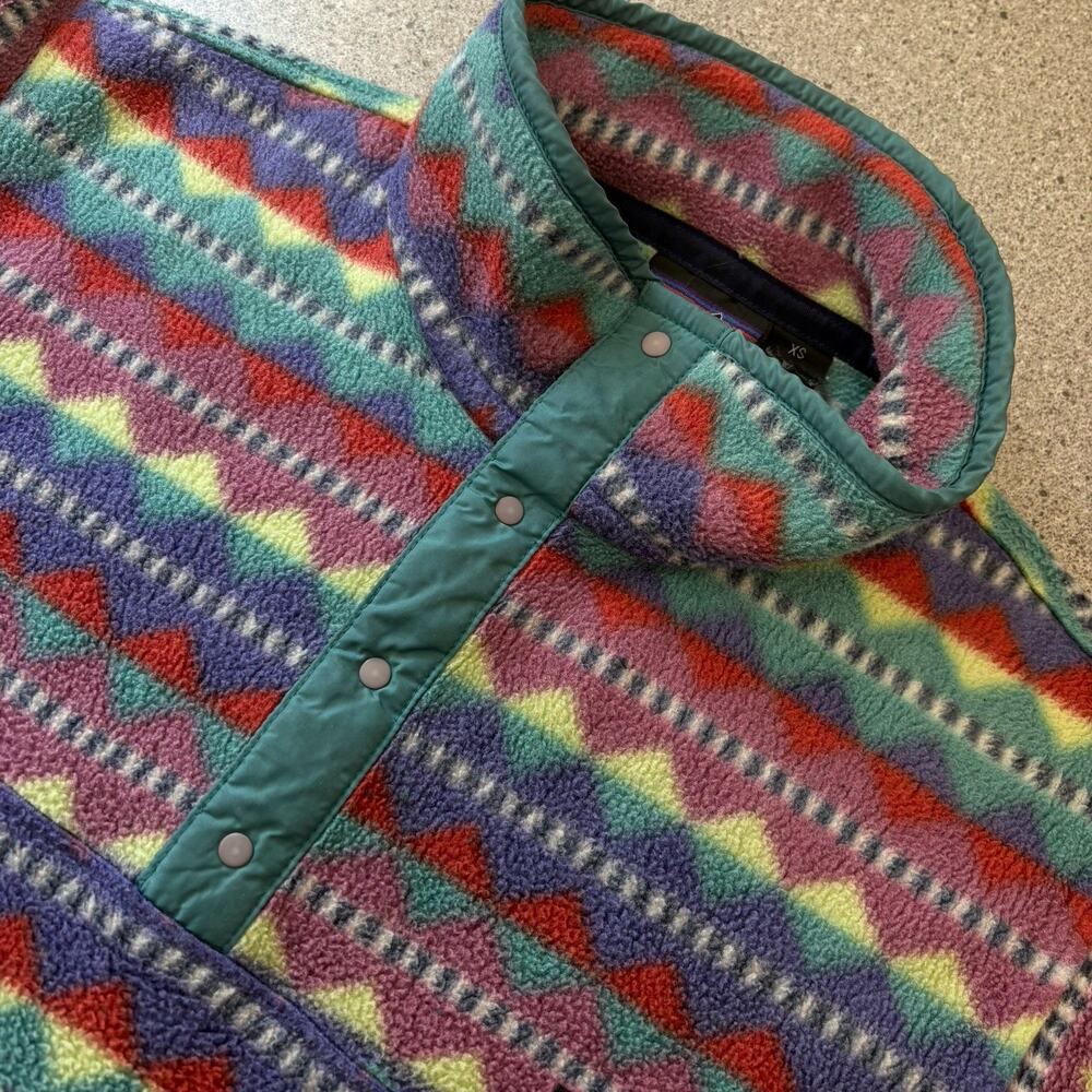 Patagonia Aztec Fleece Jacket Snap T Pullover Synchilla XS Vintage Made In USA - Picture 7 of 16